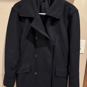 J. Crew Elegant Black Wool Pea Coat